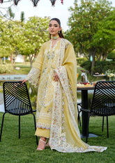 3-PC Unstitched Embordered Luxury Lawn By Elaf | ELH-4A